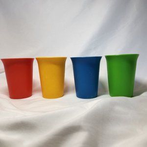 Tupperware Bell Tumblers Set Vintage USA Made Primary Red Blue Yellow Green